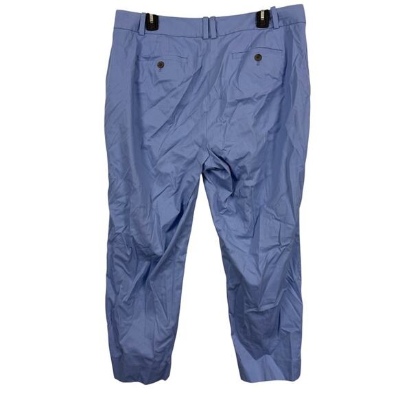 Talbots The Perfect Crop Curvy Womens Blue Khaki Chinos Flat Front Pants sz 14 - Picture 14 of 16